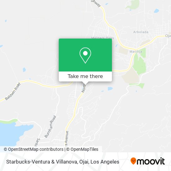 Starbucks-Ventura & Villanova, Ojai map