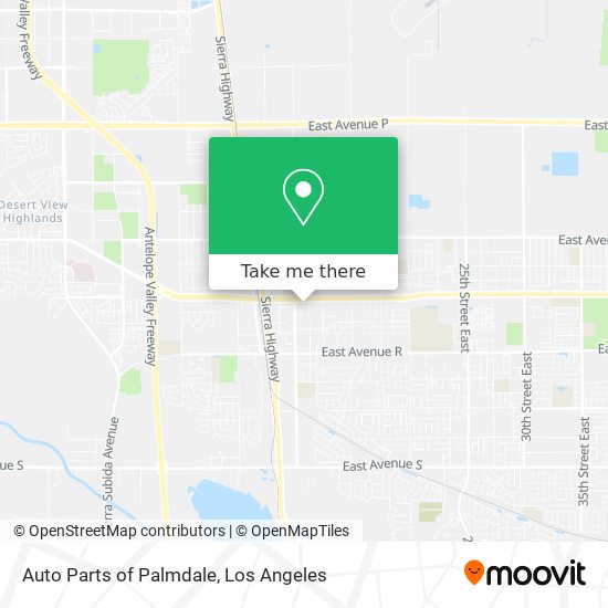 Auto Parts of Palmdale map