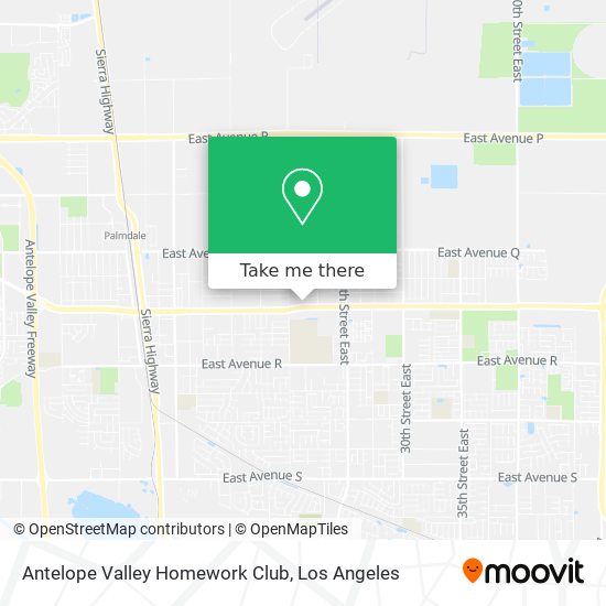 Antelope Valley Homework Club map