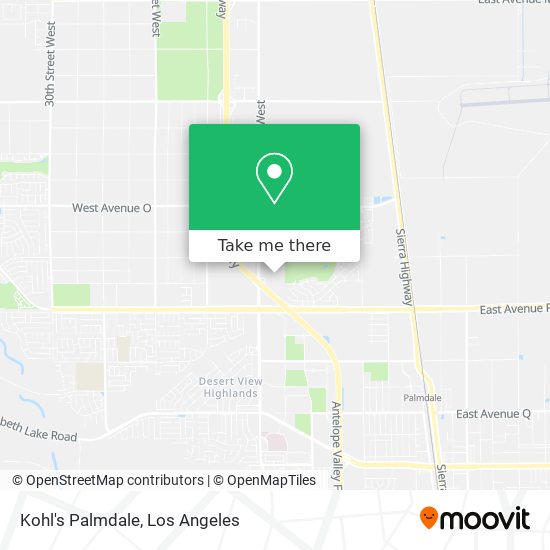 Kohl's Palmdale map