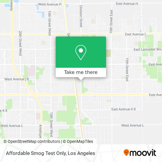 Affordable Smog Test Only map