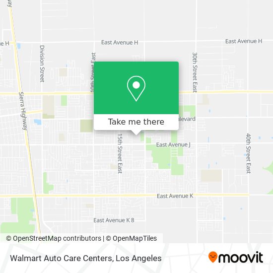 Walmart Auto Care Centers map
