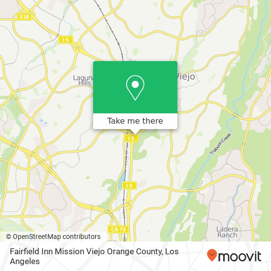 Fairfield Inn Mission Viejo Orange County map