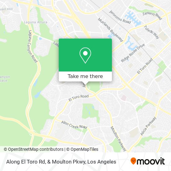 Mapa de Along El Toro Rd, & Moulton Pkwy
