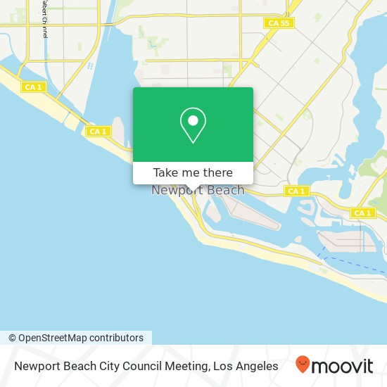 Newport Beach City Council Meeting map