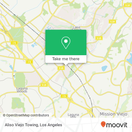Aliso Viejo Towing map