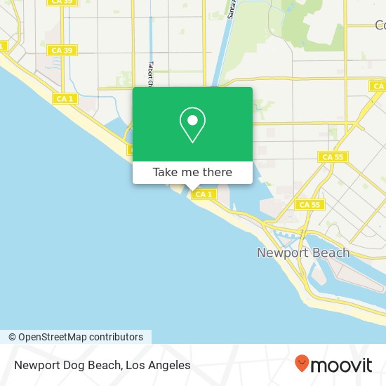 Newport Dog Beach map