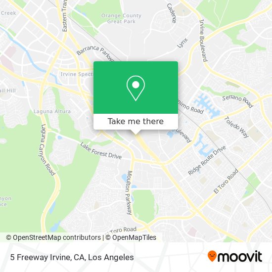 5 Freeway Irvine, CA map