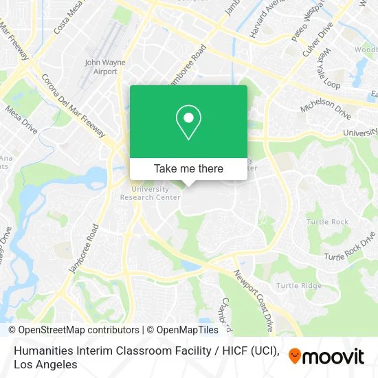 Mapa de Humanities Interim Classroom Facility / HICF (UCI)
