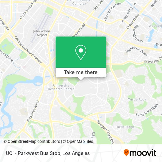 UCI - Parkwest Bus Stop map