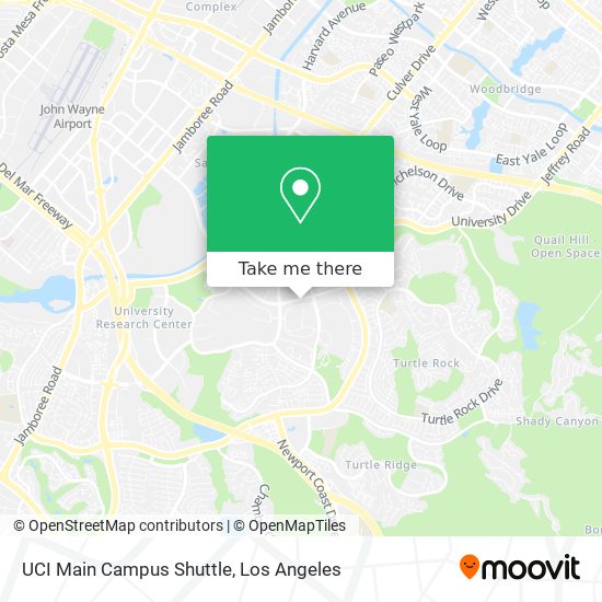 UCI Main Campus Shuttle map