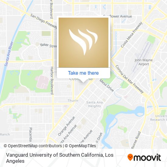 Vanguard University of Southern California map