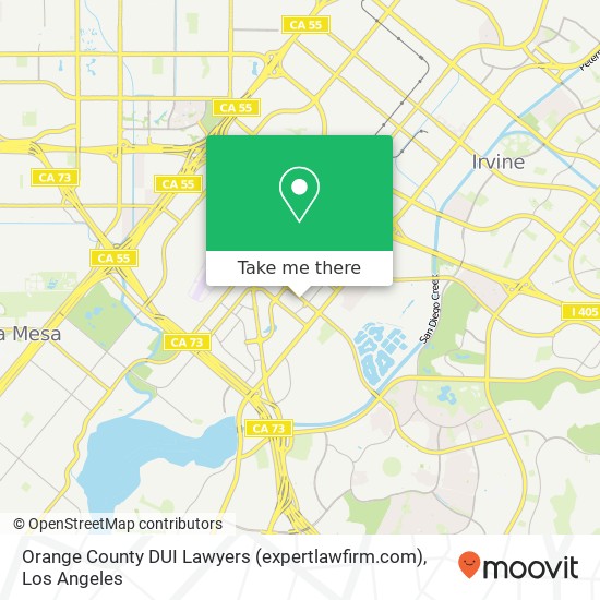 Mapa de Orange County DUI Lawyers (expertlawfirm.com)