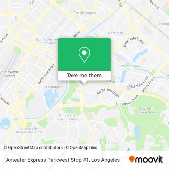 Anteater Express Parkwest Stop #1 map