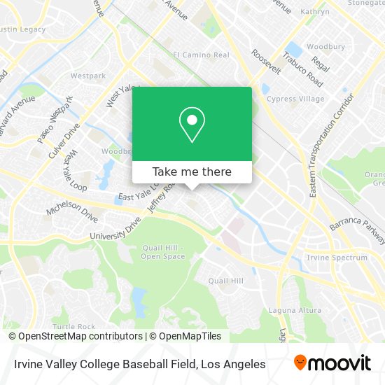 Irvine Valley College Baseball Field map