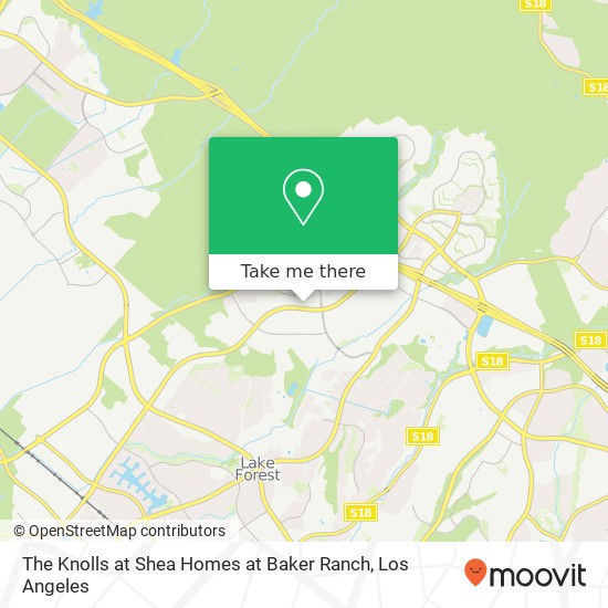 The Knolls at Shea Homes at Baker Ranch map