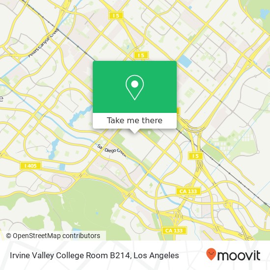 Irvine Valley College Room B214 map