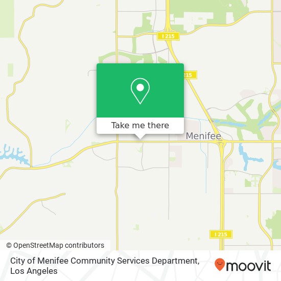 City of Menifee Community Services Department map