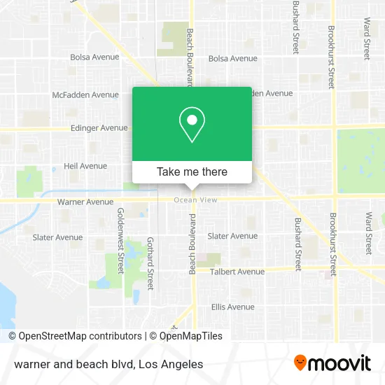 Mapa de warner and beach blvd