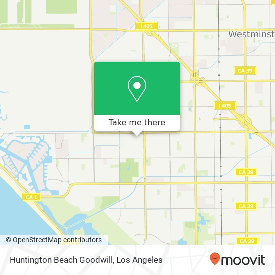 Huntington Beach Goodwill map