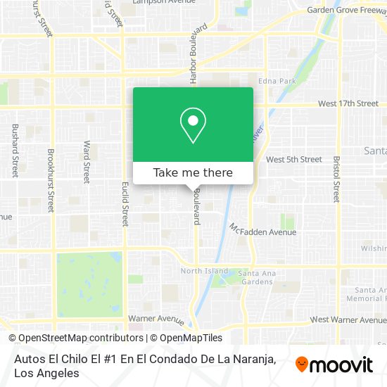Mapa de Autos El Chilo El #1 En El Condado De La Naranja