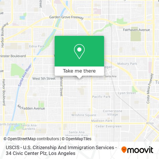 Mapa de USCIS - U.S. Citizenship And Immigration Services  - 34 Civic Center Plz
