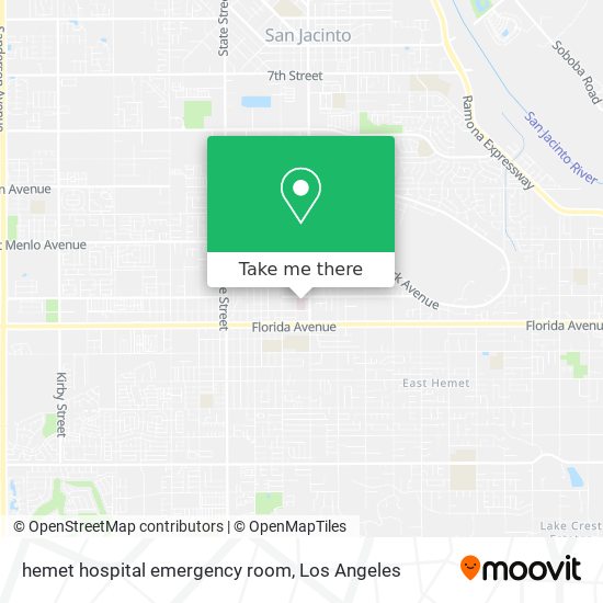 hemet hospital emergency room map