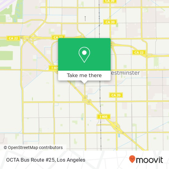 OCTA Bus Route #25 map