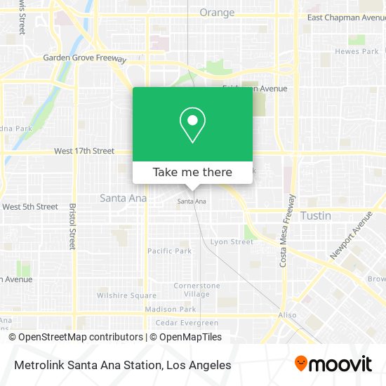 Metrolink Santa Ana Station map
