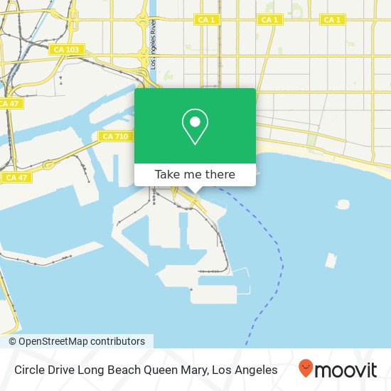 Circle Drive Long Beach Queen Mary map