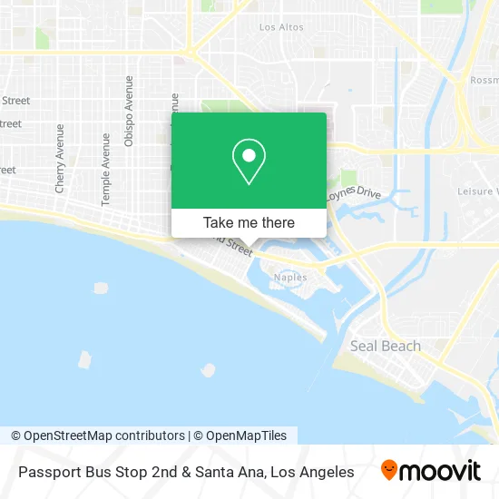 Passport Bus Stop 2nd & Santa Ana map
