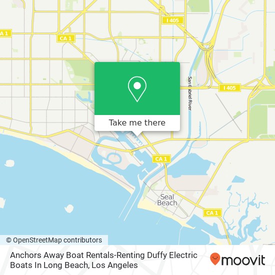 Mapa de Anchors Away Boat Rentals-Renting Duffy Electric Boats In Long Beach