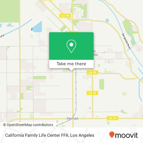 Mapa de California Family Life Center FFA