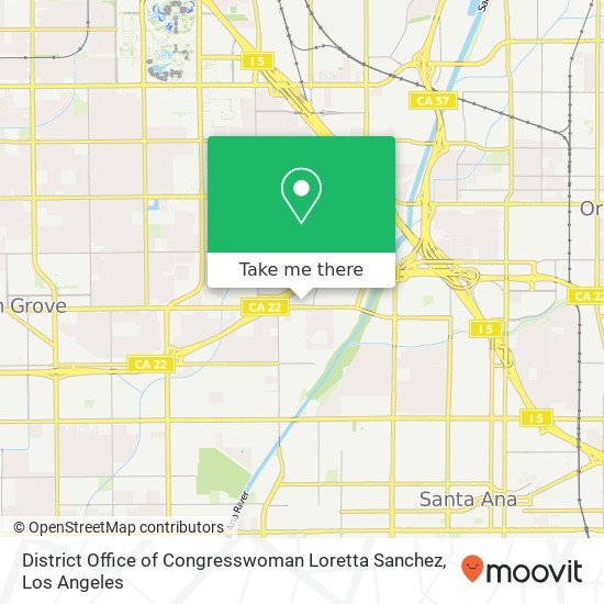 District Office of Congresswoman Loretta Sanchez map