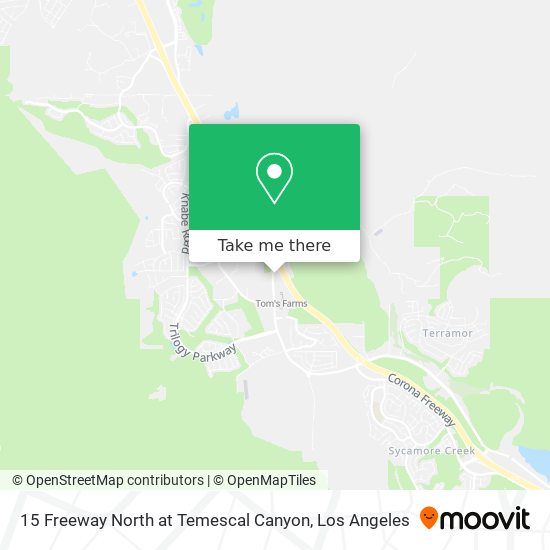 15 Freeway North at Temescal Canyon map