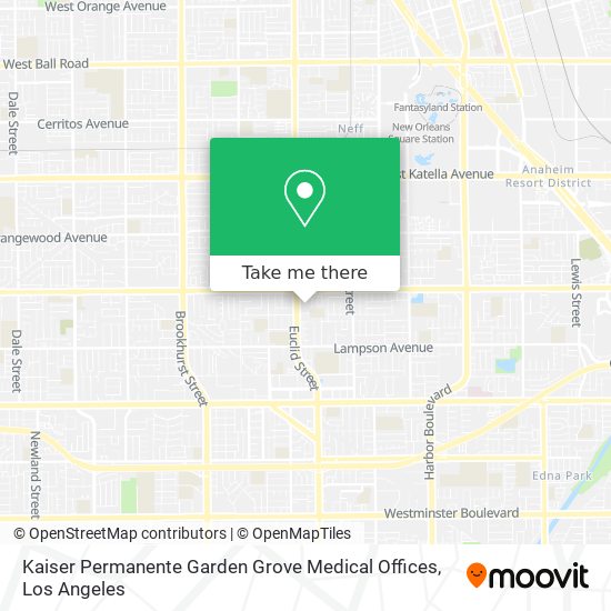 Kaiser Permanente Garden Grove Medical Offices map