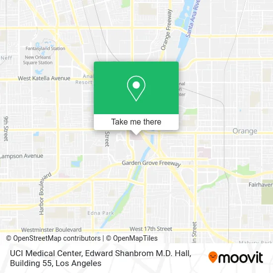 UCI Medical Center, Edward Shanbrom M.D. Hall, Building 55 map