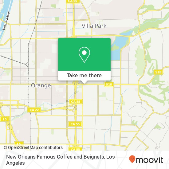 Mapa de New Orleans Famous Coffee and Beignets