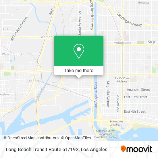 Long Beach Transit Route 61 / 192 map