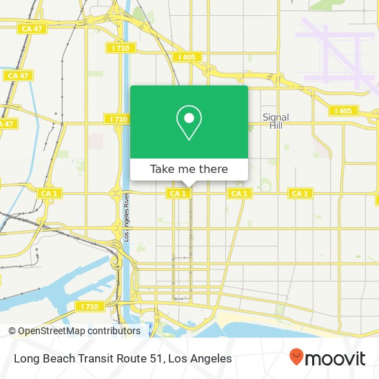 Long Beach Transit Route 51 map
