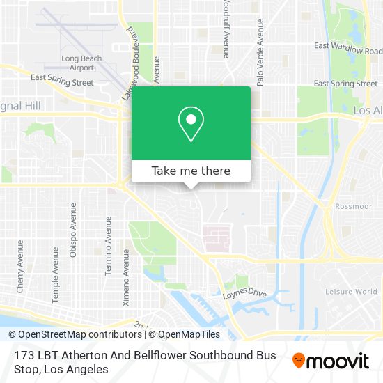 173 LBT Atherton And Bellflower Southbound Bus Stop map