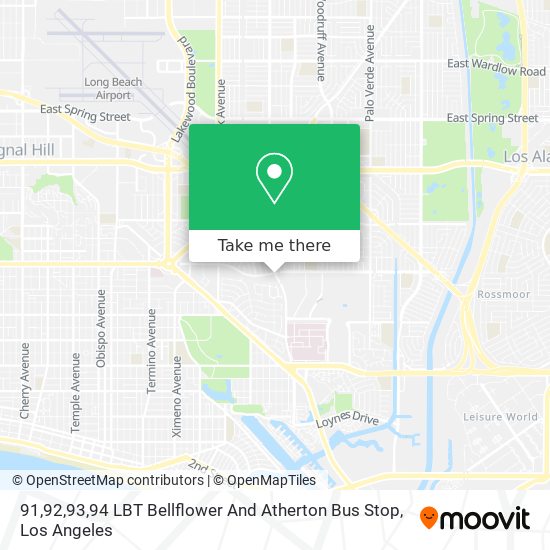 Mapa de 91,92,93,94 LBT Bellflower And Atherton Bus Stop