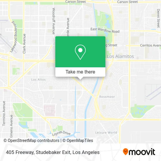 Mapa de 405 Freeway, Studebaker Exit