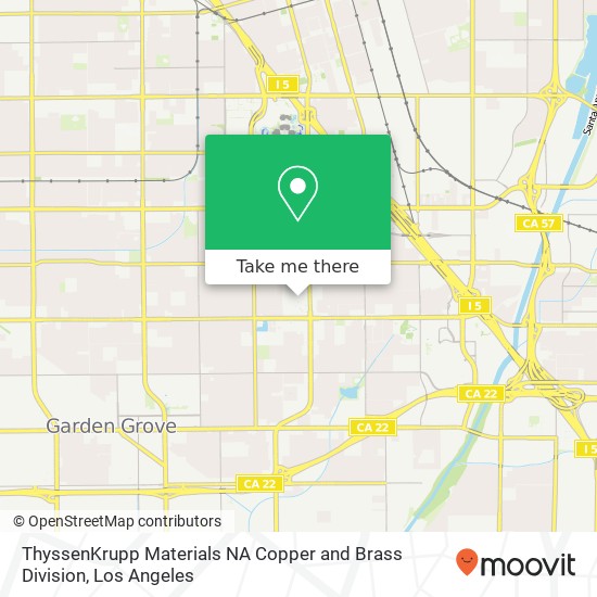 Mapa de ThyssenKrupp Materials NA Copper and Brass Division