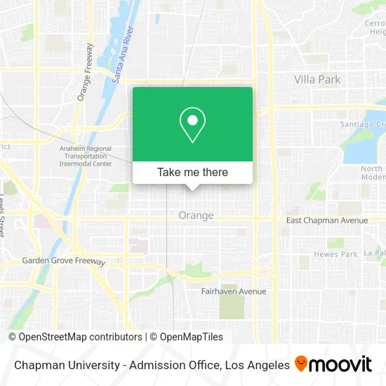 Mapa de Chapman University - Admission Office