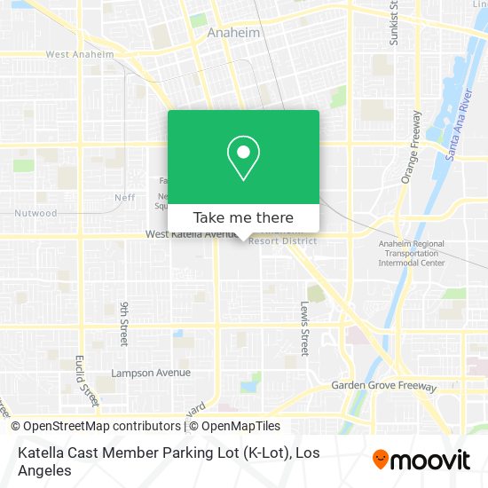 Mapa de Katella Cast Member Parking Lot (K-Lot)