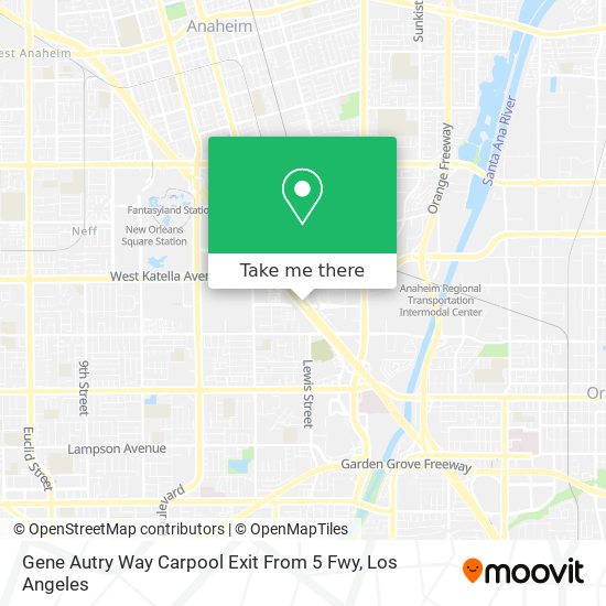 Gene Autry Way Carpool Exit From 5 Fwy map
