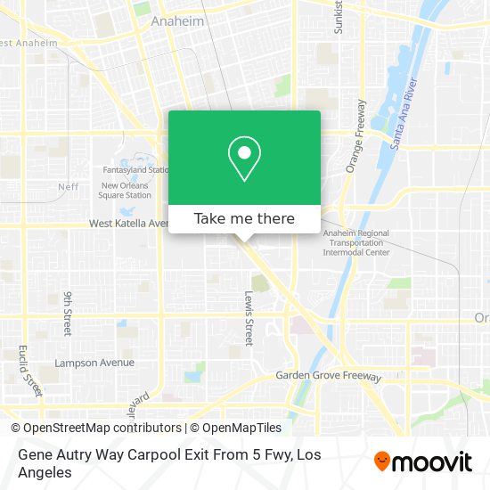 Mapa de Gene Autry Way Carpool Exit From 5 Fwy