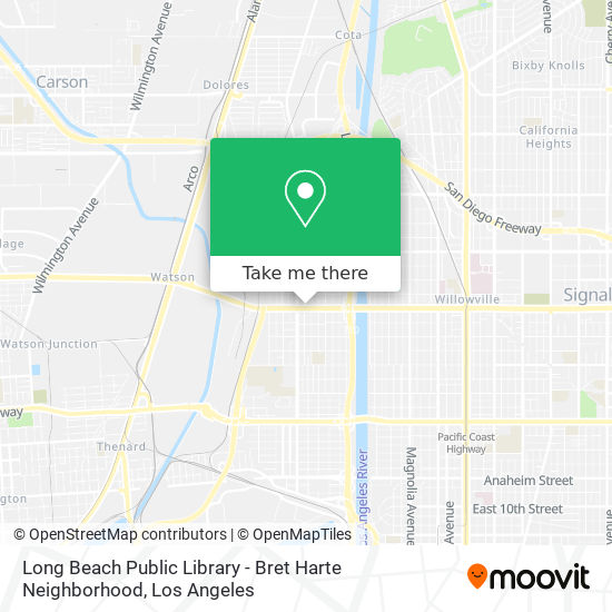 Mapa de Long Beach Public Library - Bret Harte Neighborhood