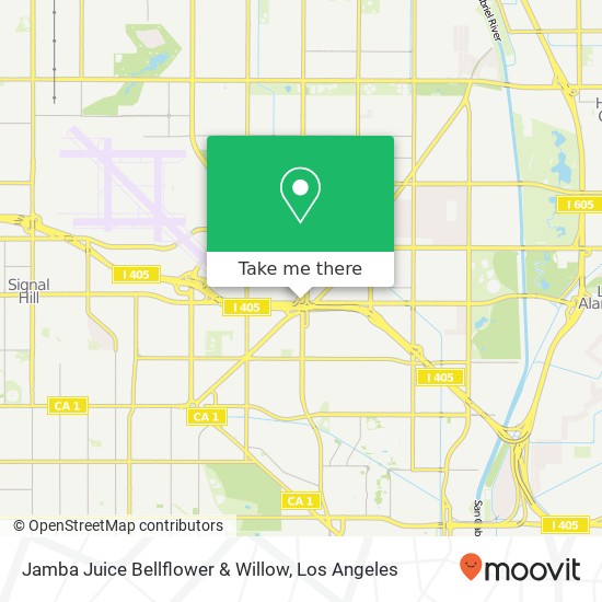 Mapa de Jamba Juice Bellflower & Willow